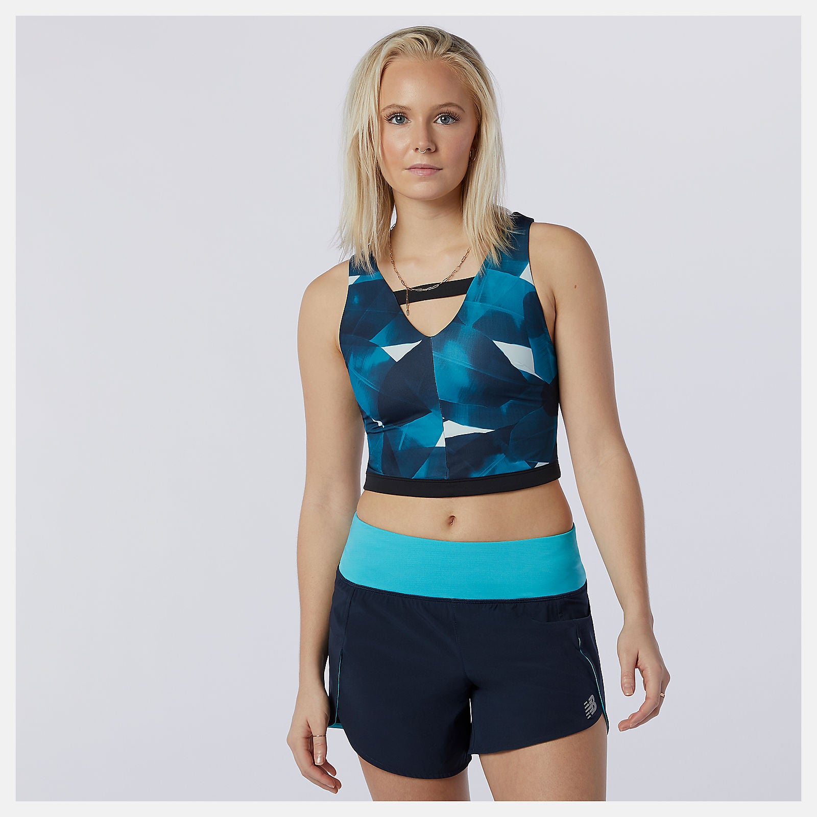 Deep Sky Transform NBSleek Printed Crop Top | New Balance Clothing