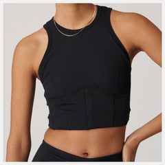 Black Bandier Corset Tank | New Balance Clothing