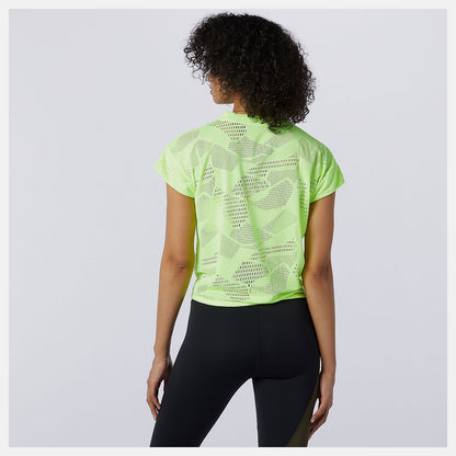 Bleached Lime Glo Achiever Collide Open Mesh Tee | New Balance Clothing