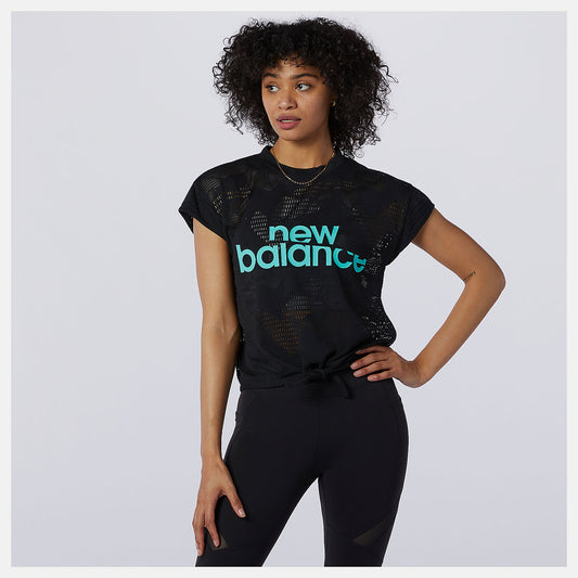 Black Achiever Collide Open Mesh Tee | New Balance Clothing