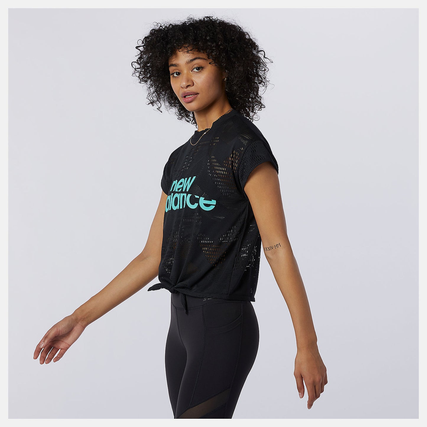 Black Achiever Collide Open Mesh Tee | New Balance Clothing