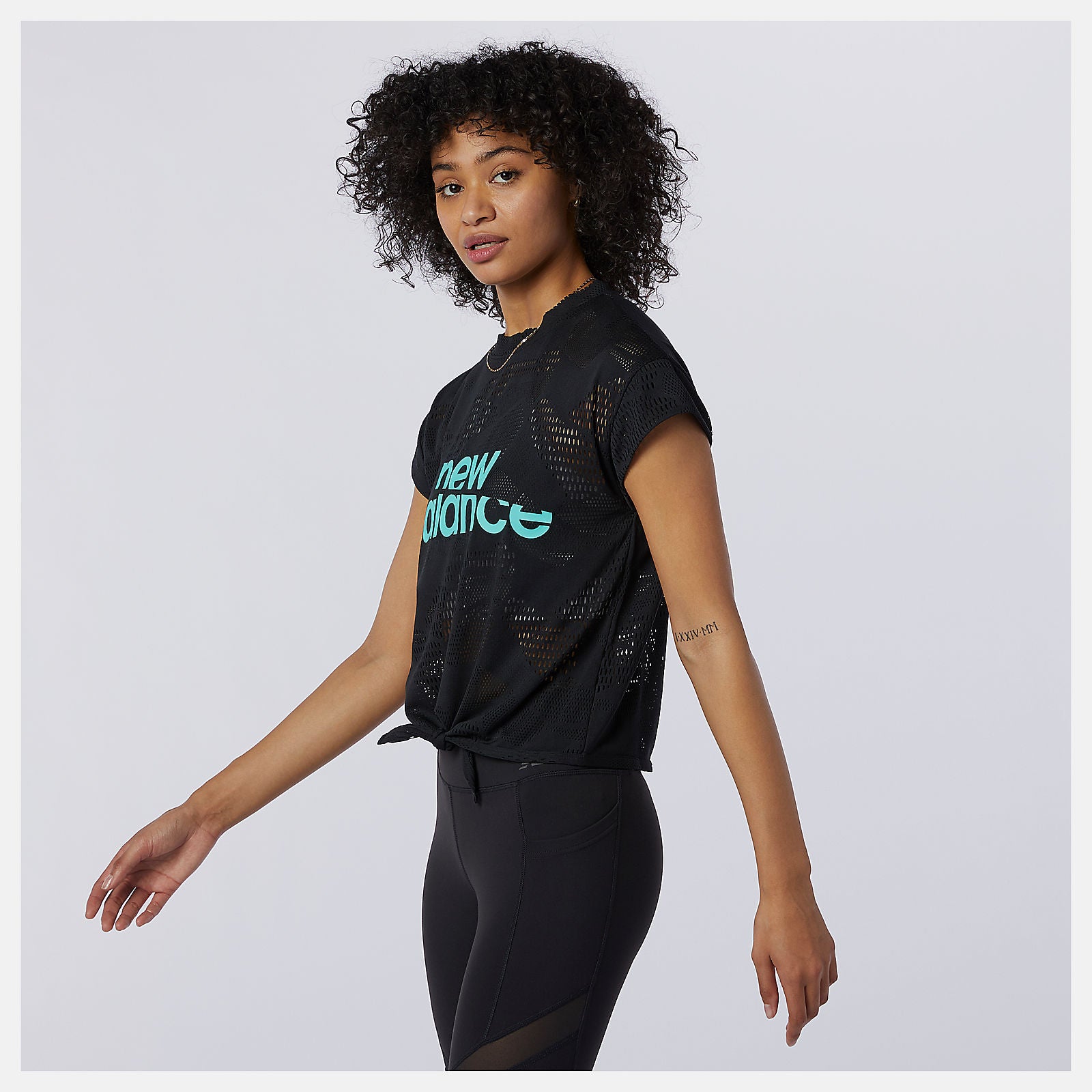 Black Achiever Collide Open Mesh Tee | New Balance Clothing