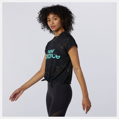 Black Achiever Collide Open Mesh Tee | New Balance Clothing