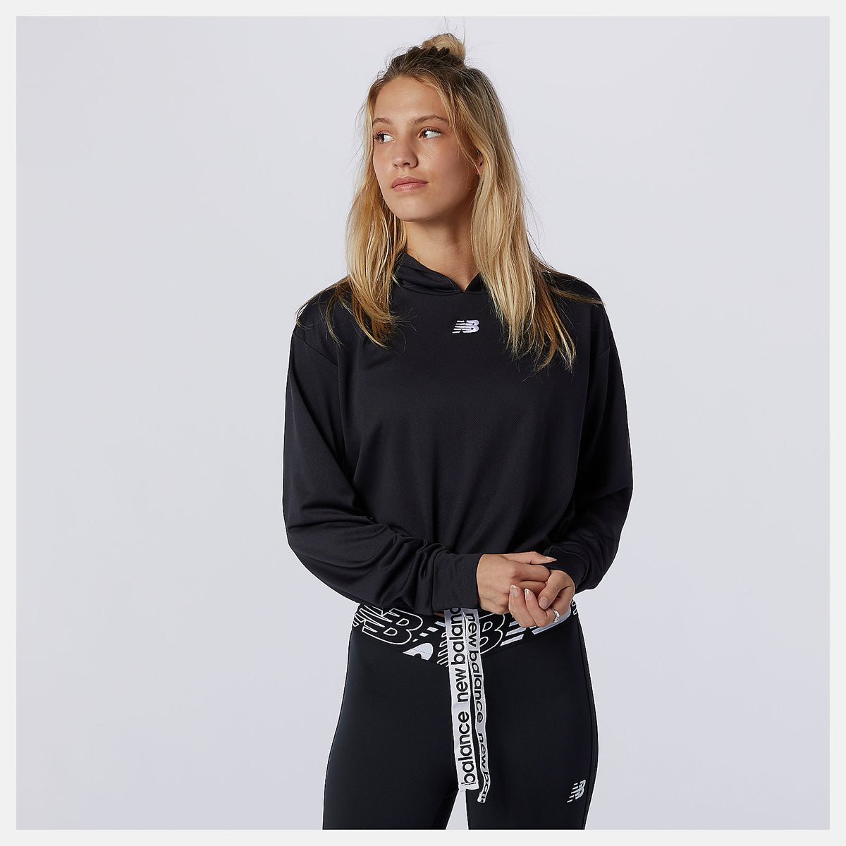 Black Relentless Cinched Hem Hoodie | New Balance Clothing