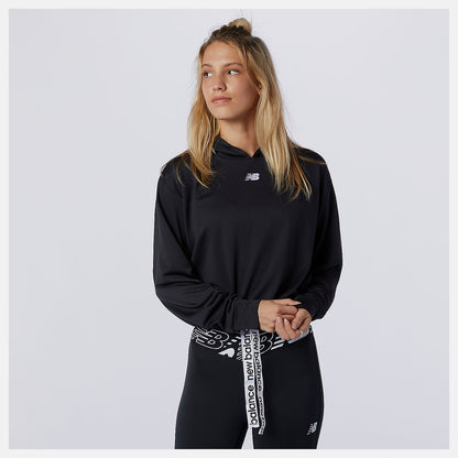 Black Relentless Cinched Hem Hoodie | New Balance Clothing