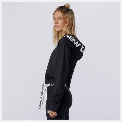 Black Relentless Cinched Hem Hoodie | New Balance Clothing