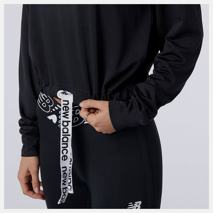 Black Relentless Cinched Hem Hoodie | New Balance Clothing