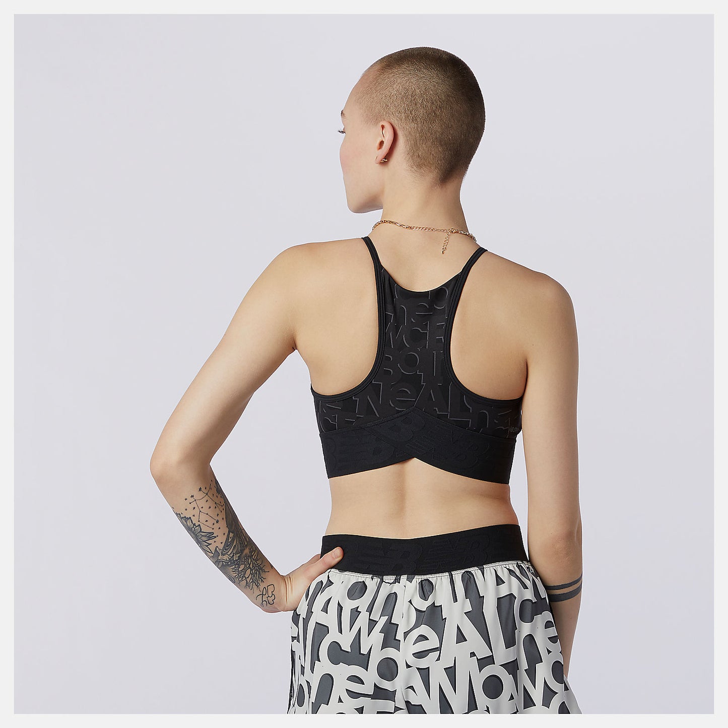 White Relentless Printed Crop Top | New Balance Clothing