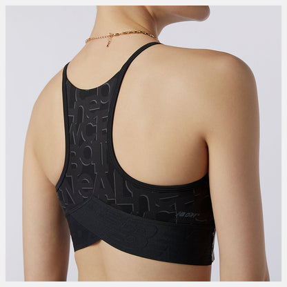 White Relentless Printed Crop Top | New Balance Clothing