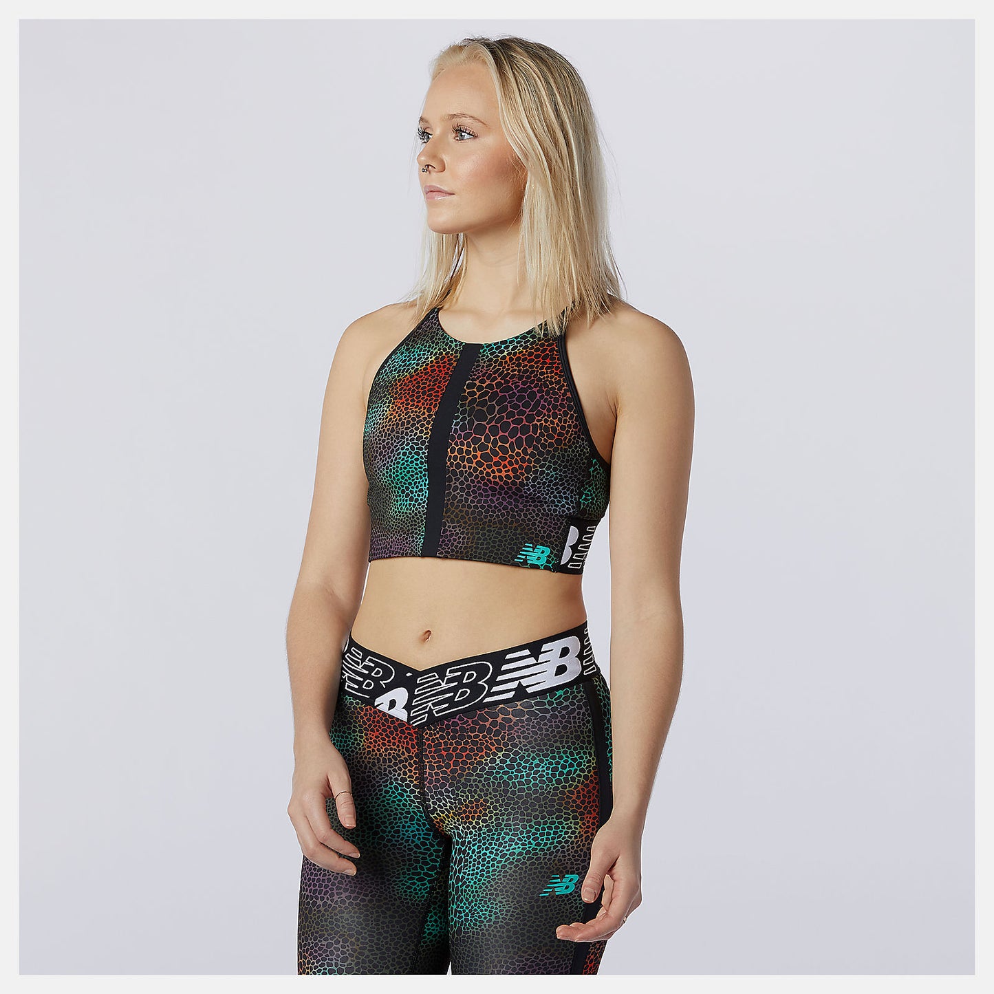 Black Print Relentless Printed Crop Top | New Balance Clothing
