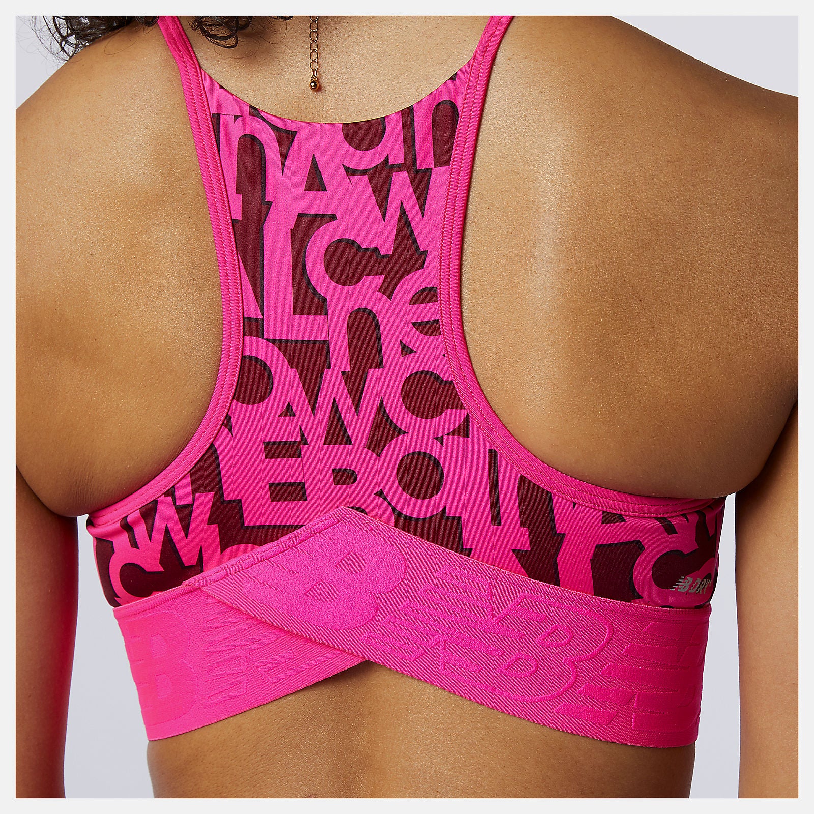 Pink Glo Relentless Printed Crop Top | New Balance Clothing