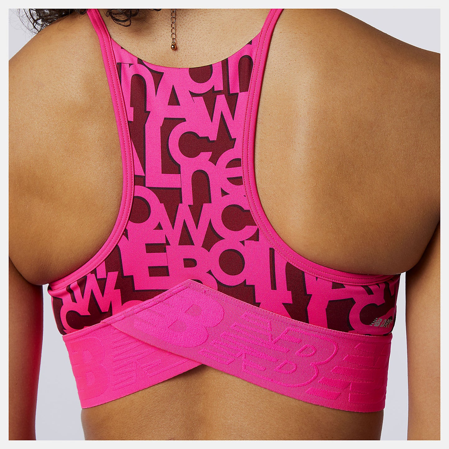 Pink Glo Relentless Printed Crop Top | New Balance Clothing