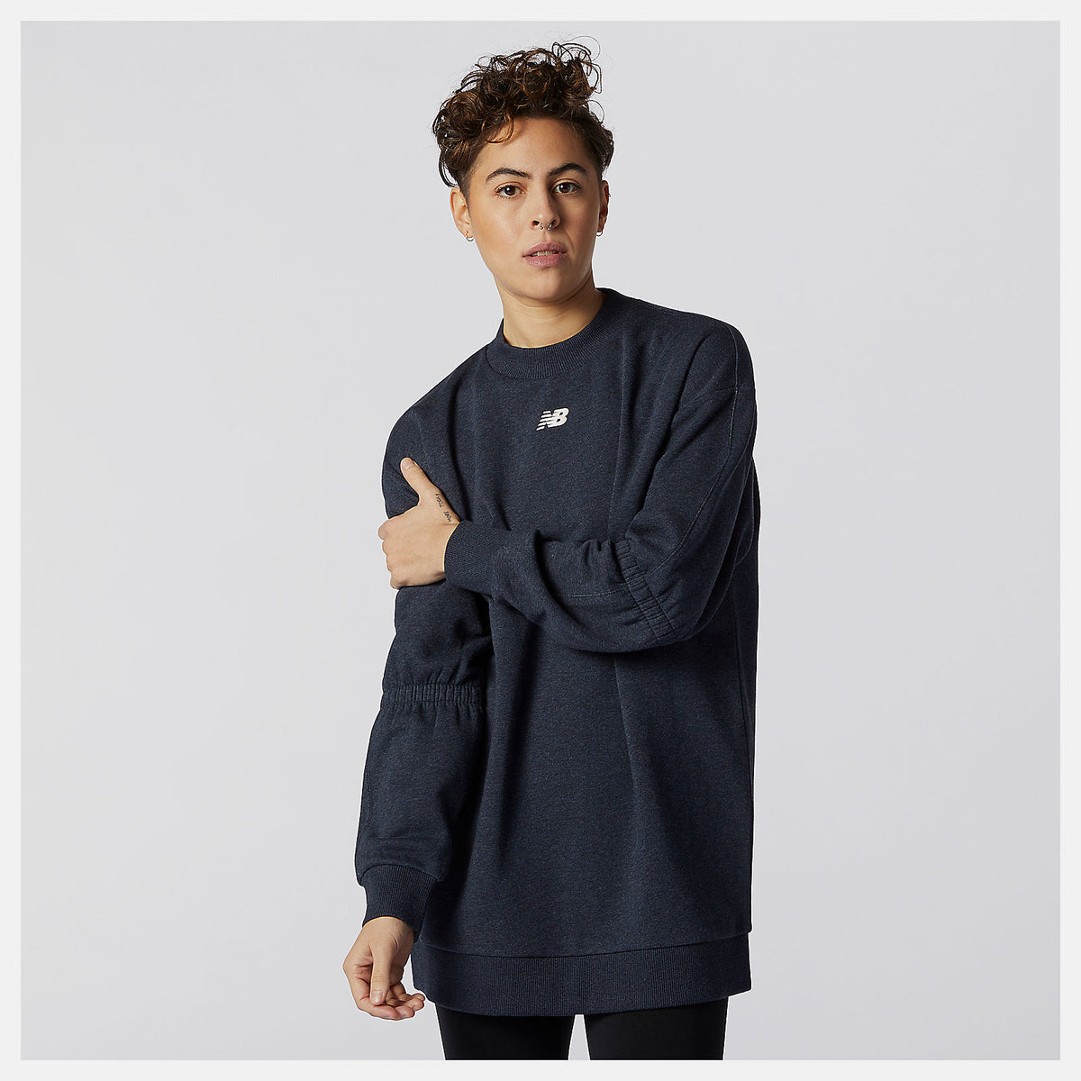 Eclipse Heather Achiever Crew Sweatshirt | New Balance Clothing