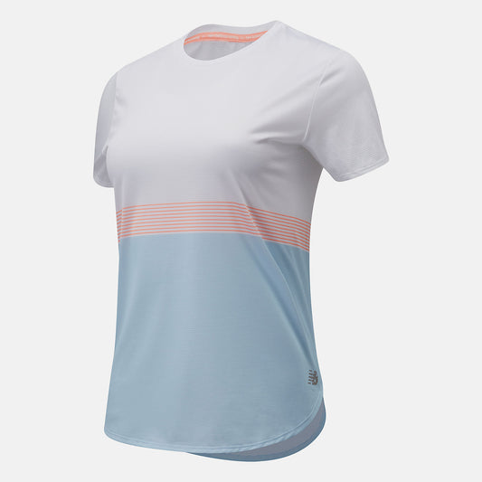 White Printed Accelerate Short Sleeve | New Balance Clothing