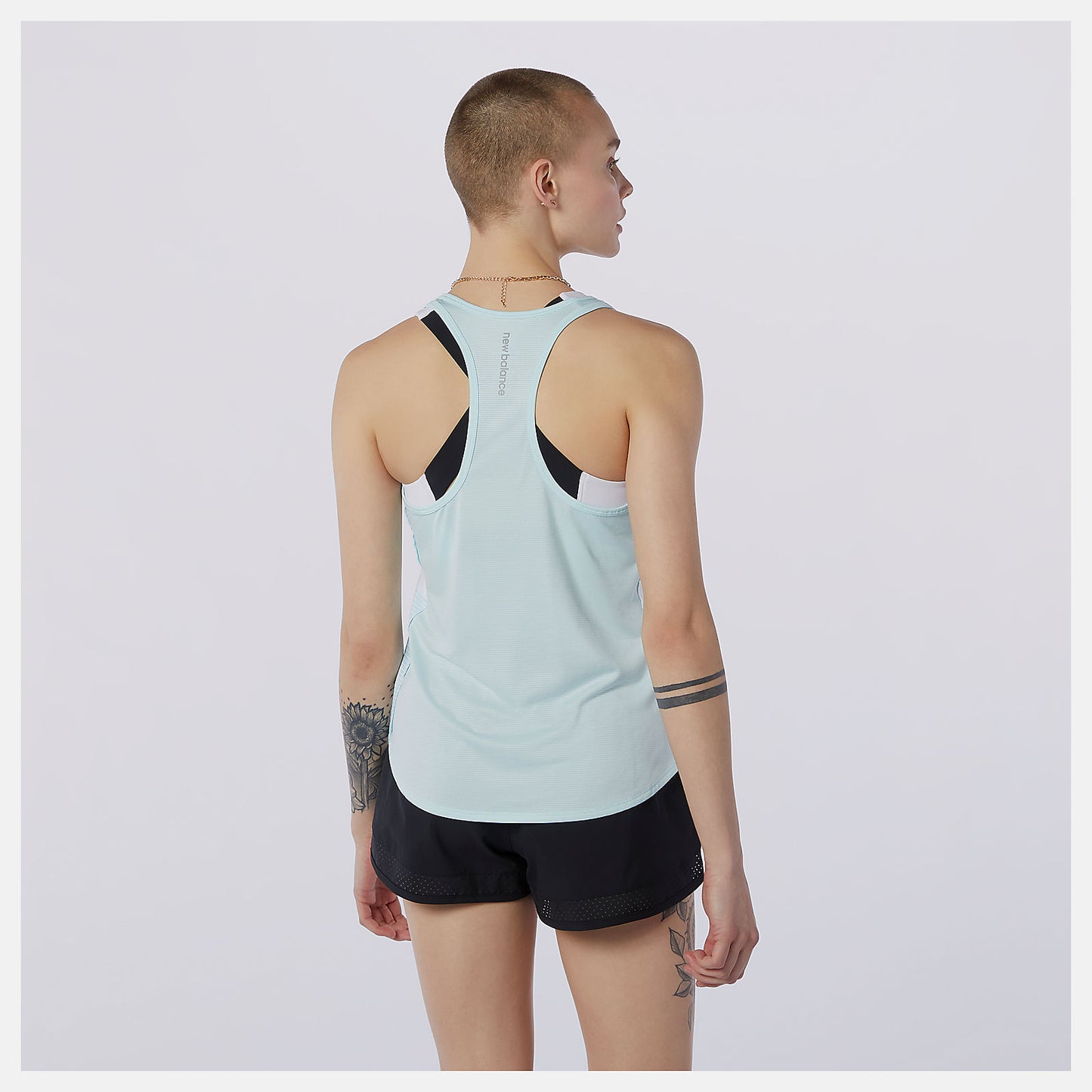 Pale Blue Printed Accelerate Tank | New Balance Clothing