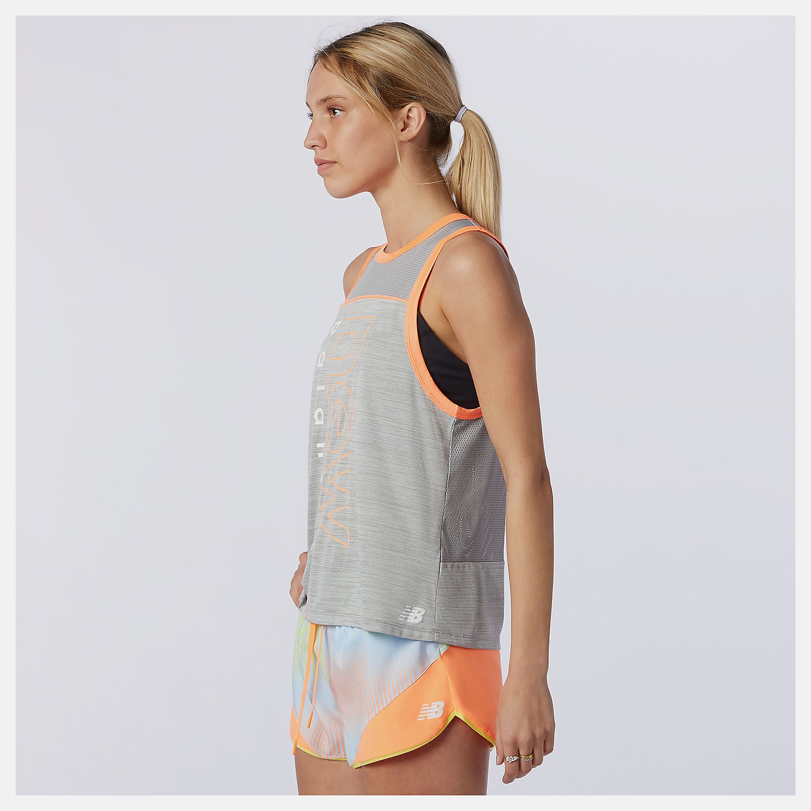 Athletic Grey Heather Printed Fast Flight Tank | New Balance Clothing