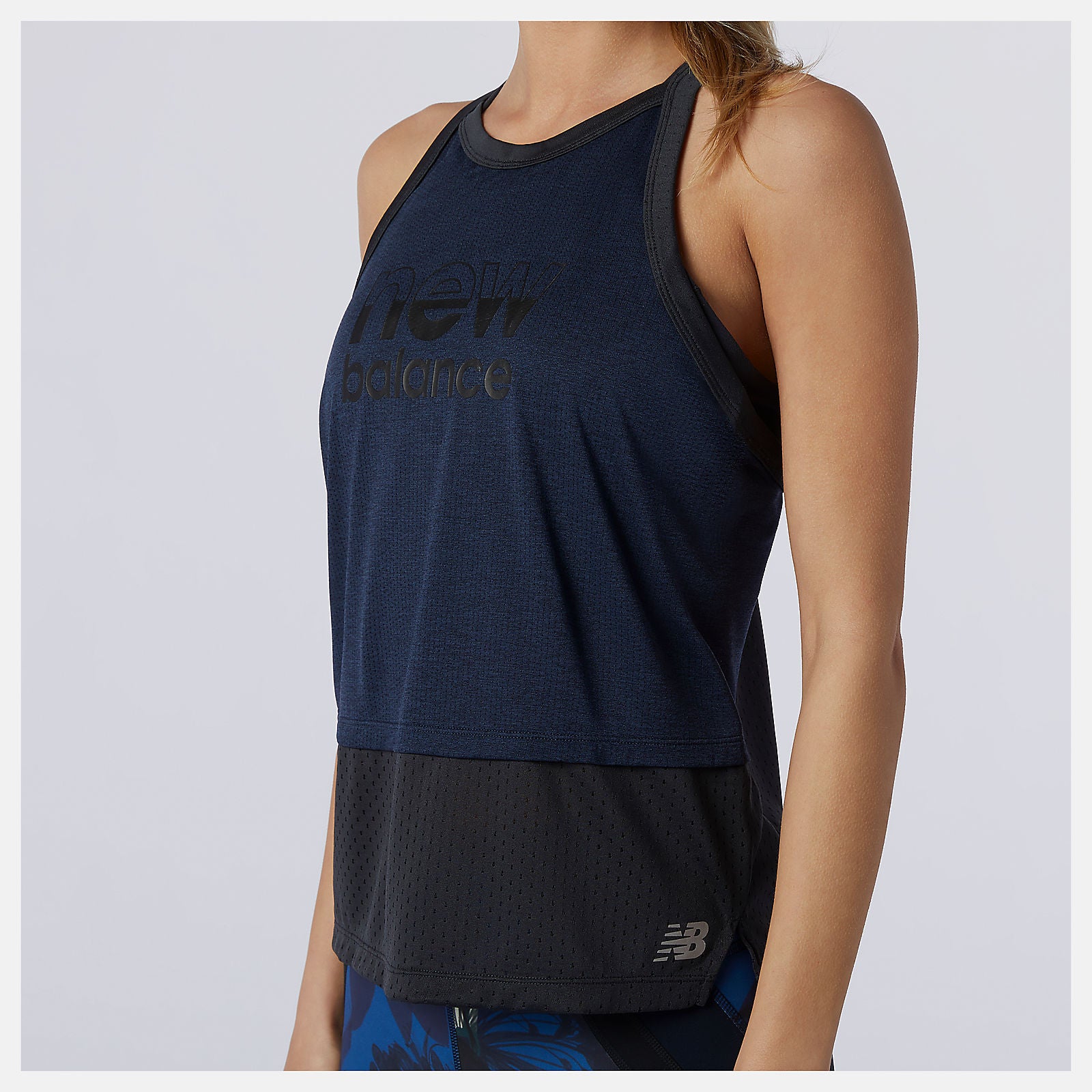 Eclipse Heather Printed Impact Run Hybrid Tank | New Balance Clothing