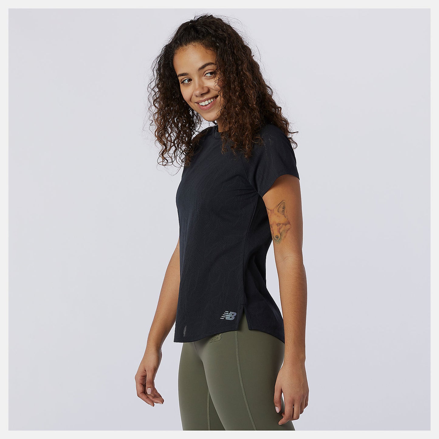 Black Q Speed Fuel Jacquard Short Sleeve | New Balance Clothing