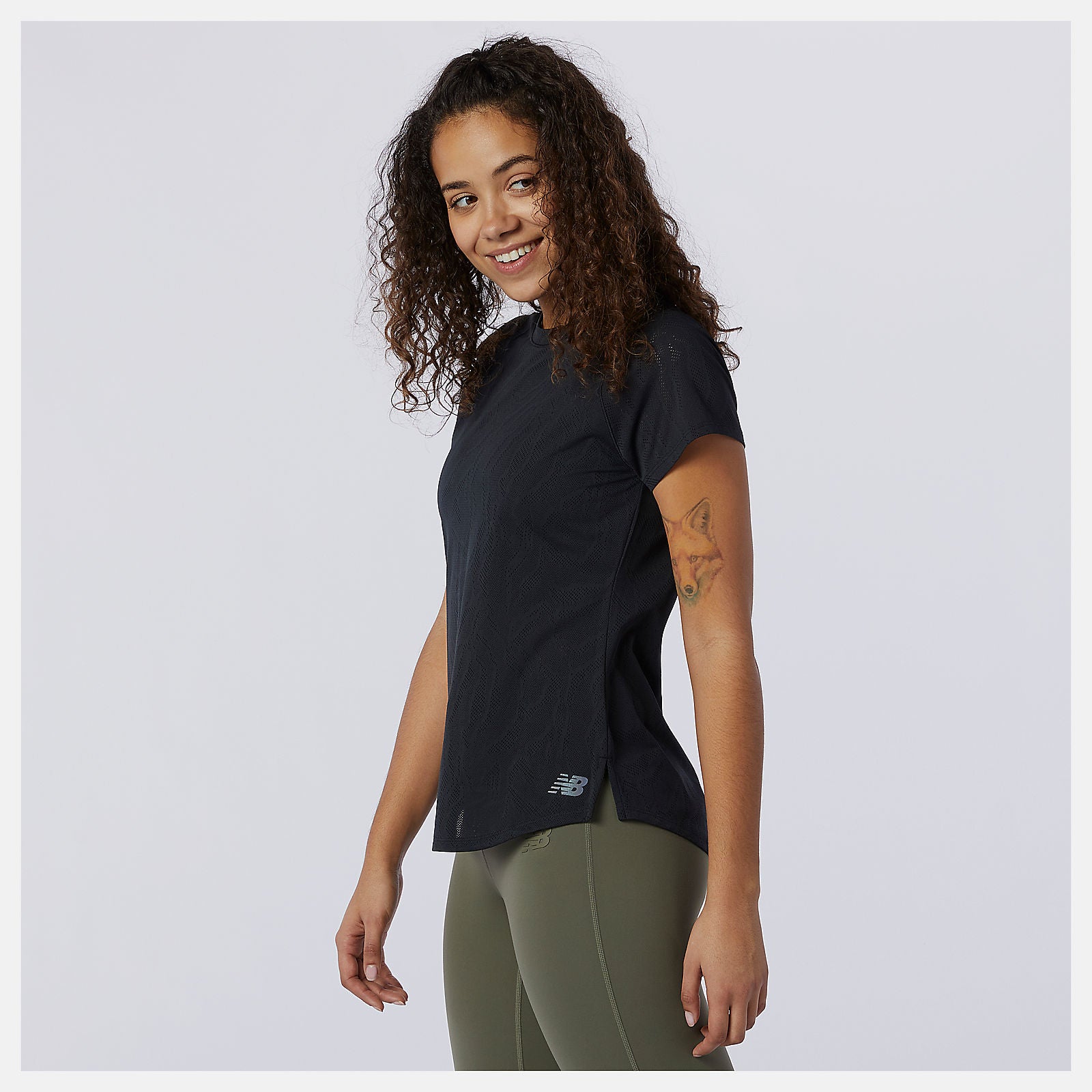 Black Q Speed Fuel Jacquard Short Sleeve | New Balance Clothing