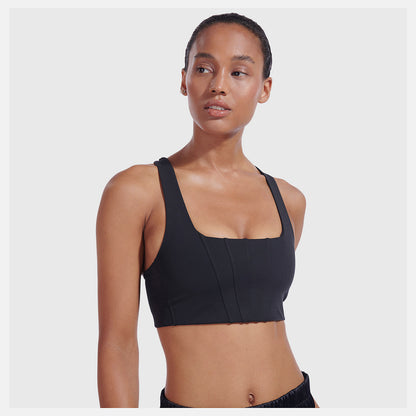 Black NB x Staud Crop Bra | New Balance Clothing
