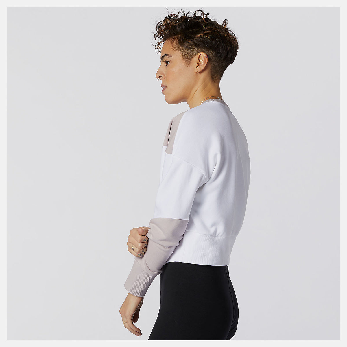 White Multi NB Athletics Crew Fleece | New Balance Clothing