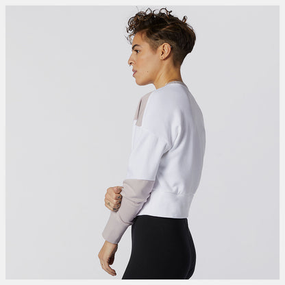 White Multi NB Athletics Crew Fleece | New Balance Clothing