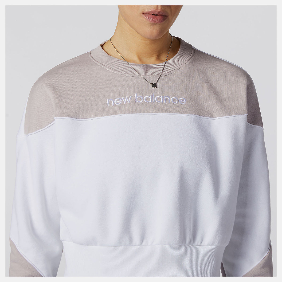 White Multi NB Athletics Crew Fleece | New Balance Clothing