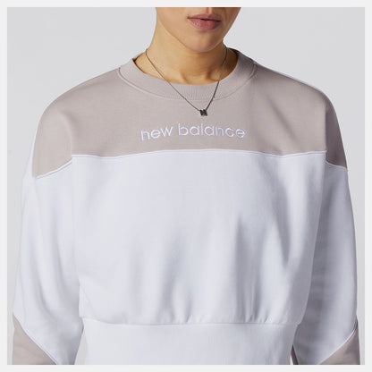 White Multi NB Athletics Crew Fleece | New Balance Clothing