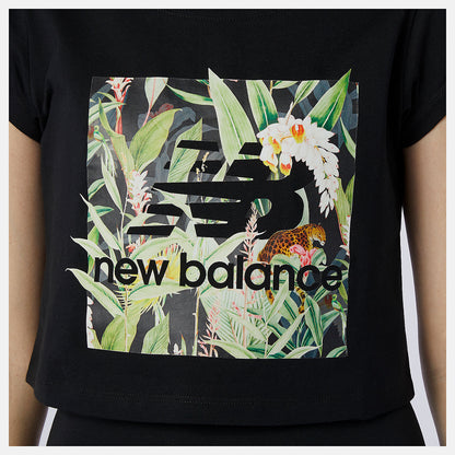 Black NB Essentials Botanical Tee | New Balance Clothing