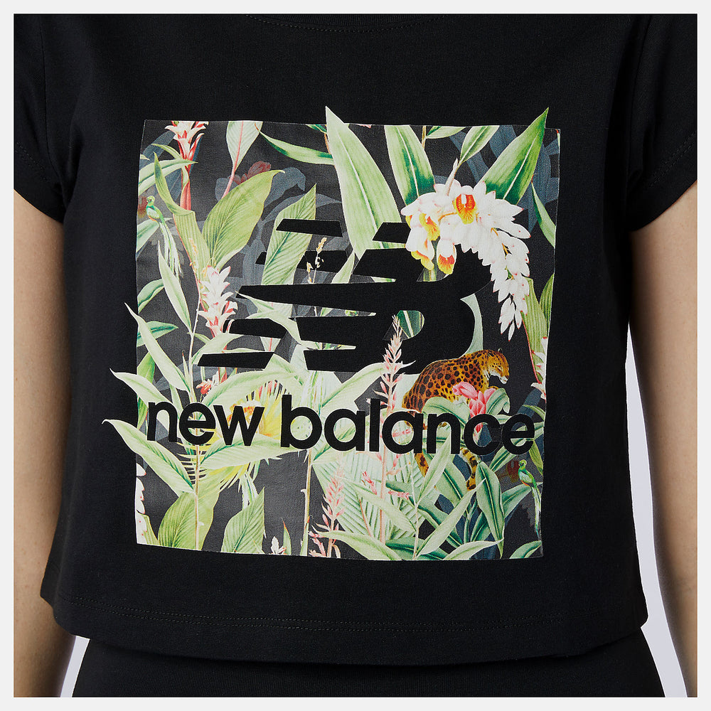 Black NB Essentials Botanical Tee | New Balance Clothing