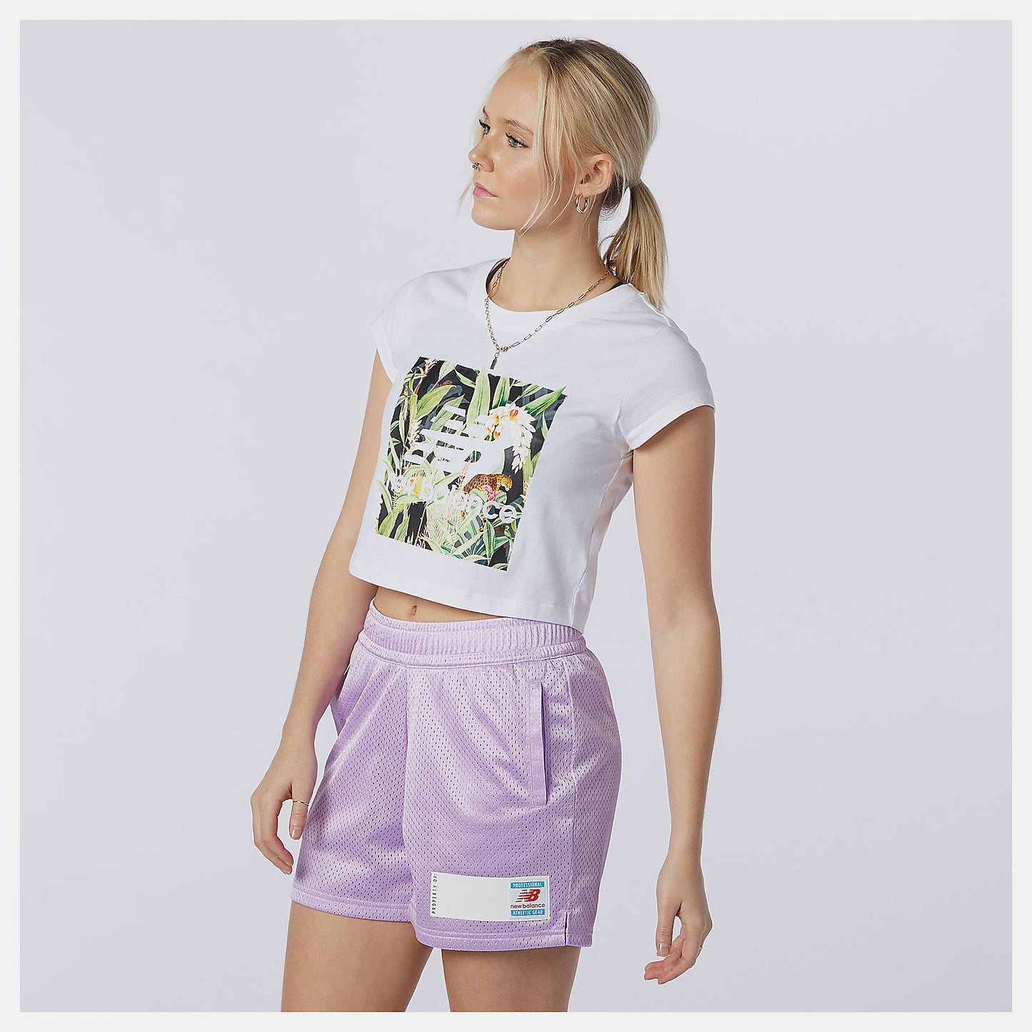 White NB Essentials Botanical Tee | New Balance Clothing