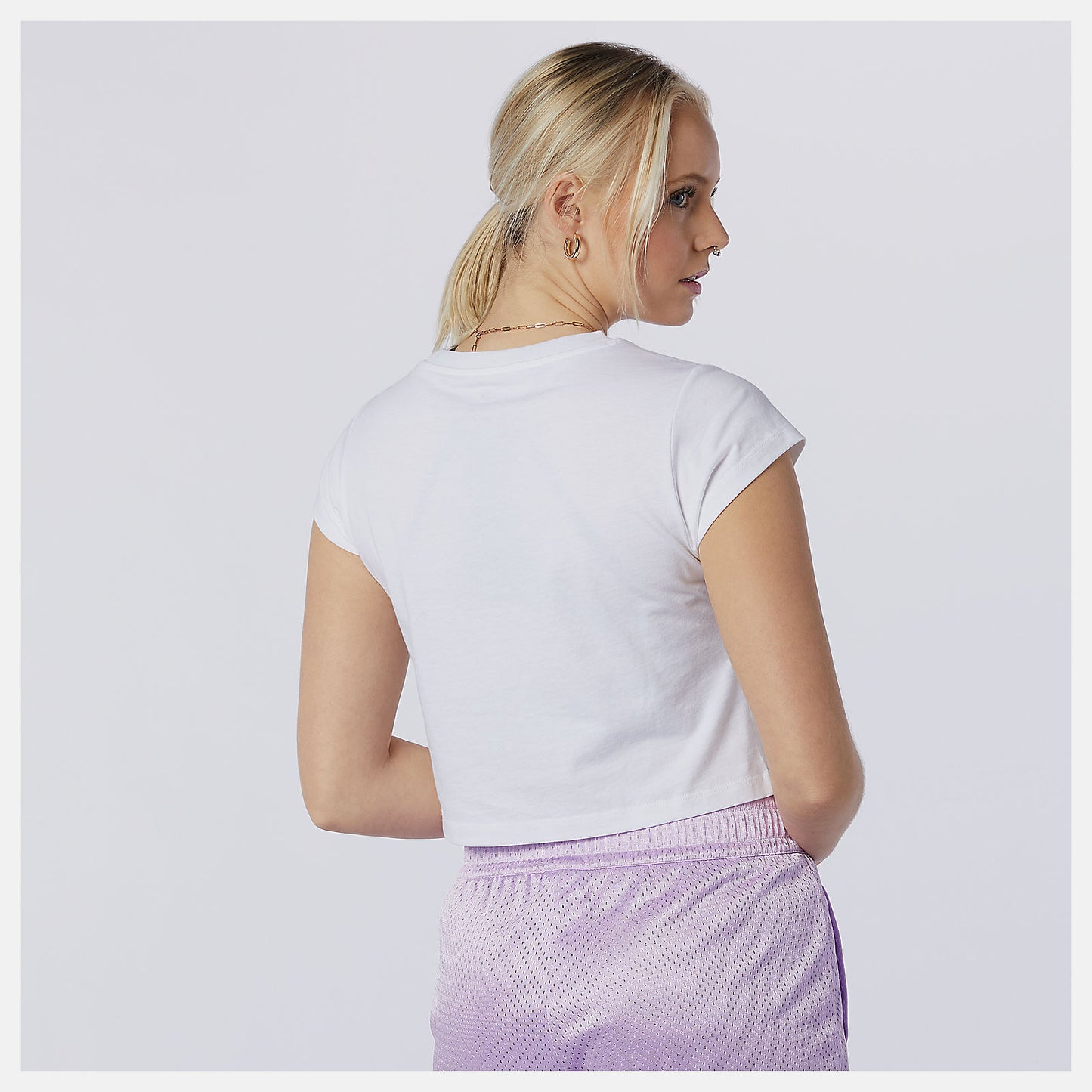 White NB Essentials Botanical Tee | New Balance Clothing