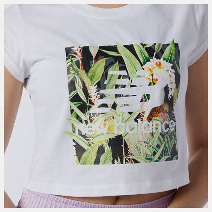 White NB Essentials Botanical Tee | New Balance Clothing