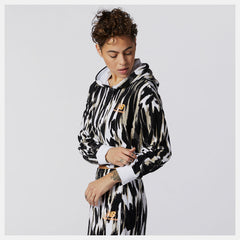 White Print NB Athletics Collide Printed Terry Hoodie | New Balance Clothing