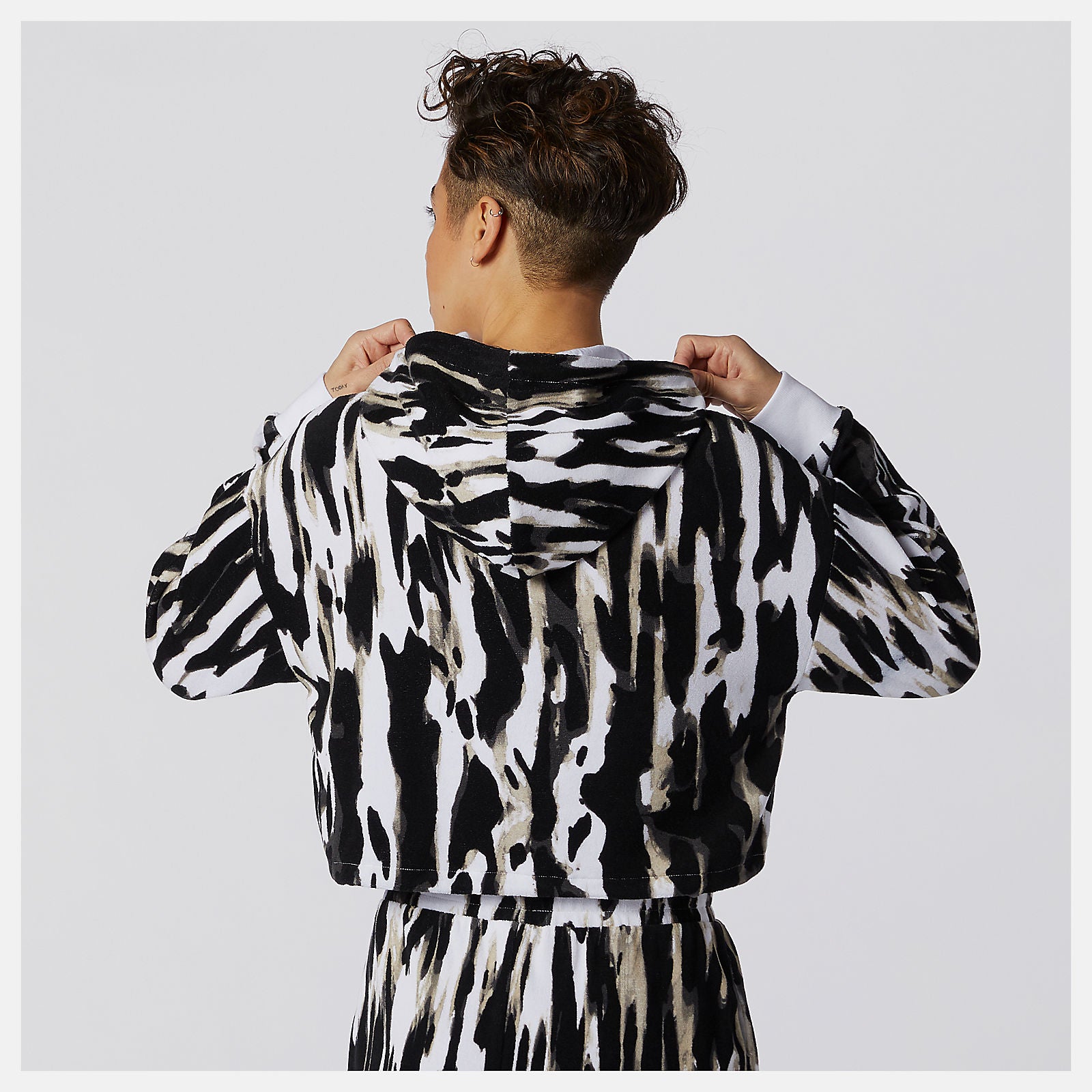 White Print NB Athletics Collide Printed Terry Hoodie | New Balance Clothing