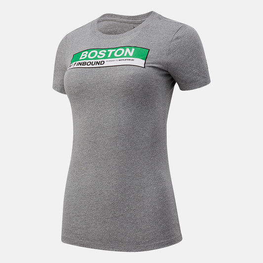 Athletic Grey Boston INBound Green Line Graphic Tee | New Balance Clothing