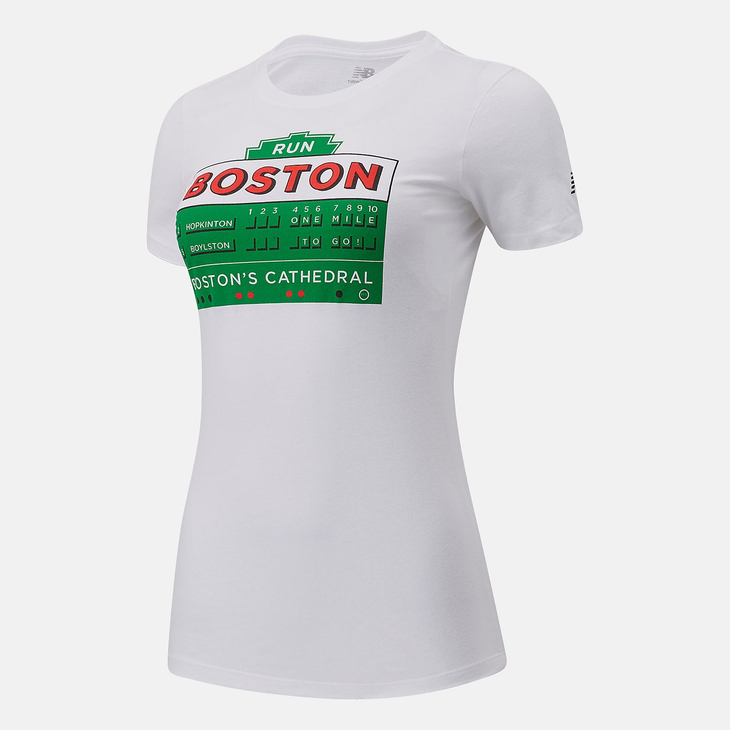 White Boston One Mile To Go Graphic Tee | New Balance Clothing