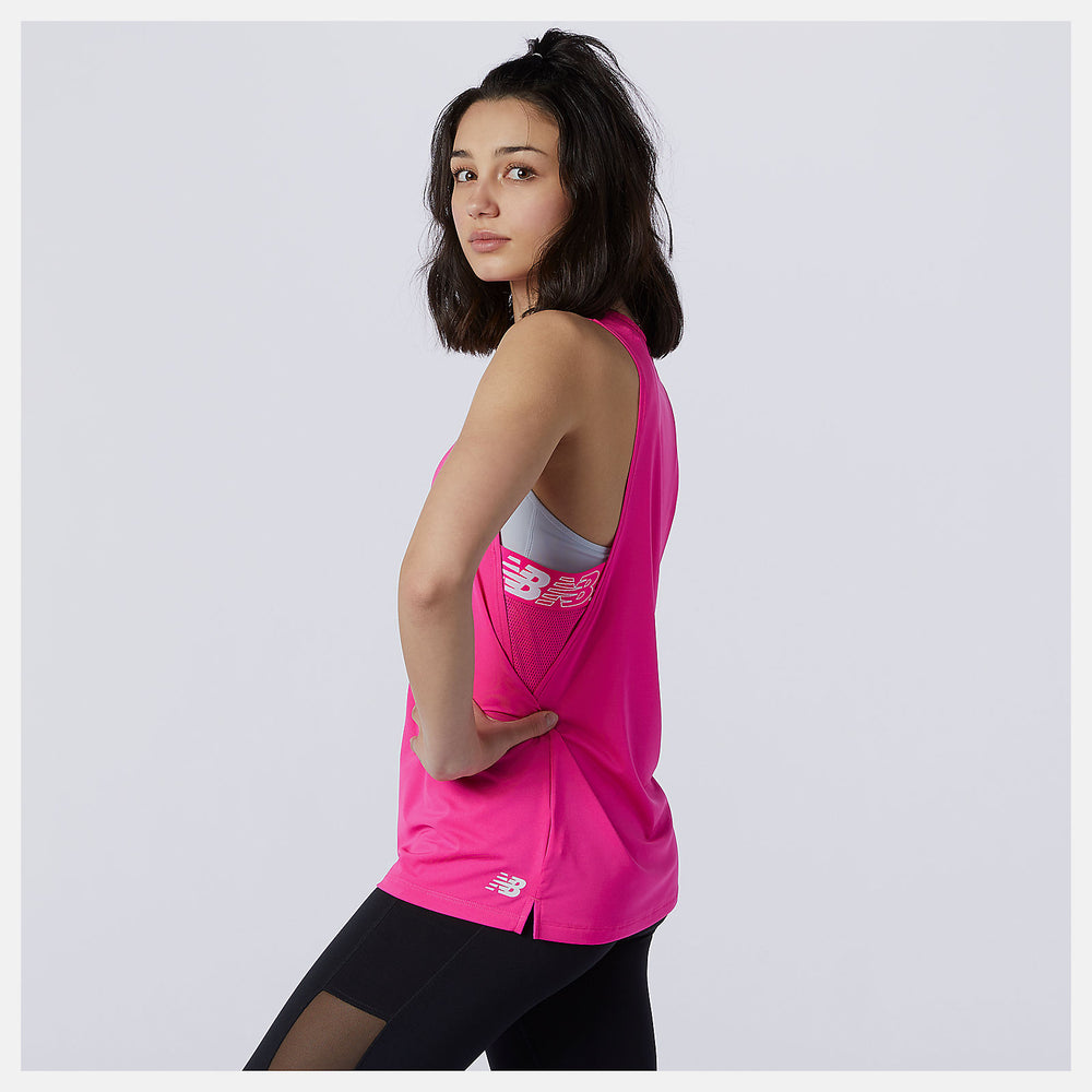 Pink Glo Relentless Sweat Tank | New Balance Clothing