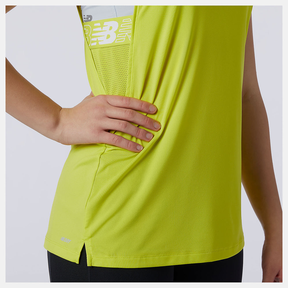 Sulpher Yellow Relentless Sweat Tank | New Balance Clothing
