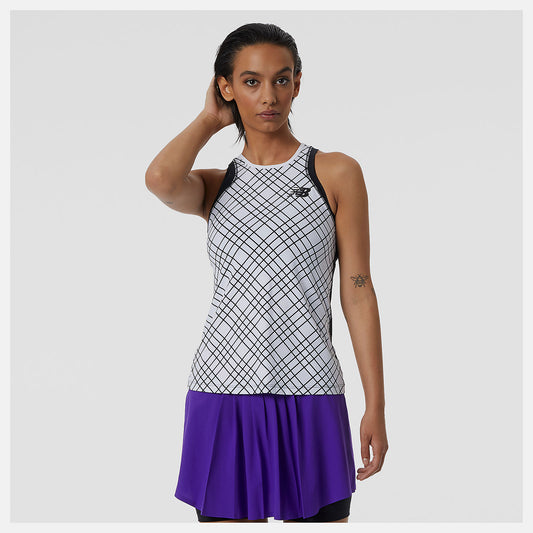 White Printed Tournament Tank | New Balance Clothing