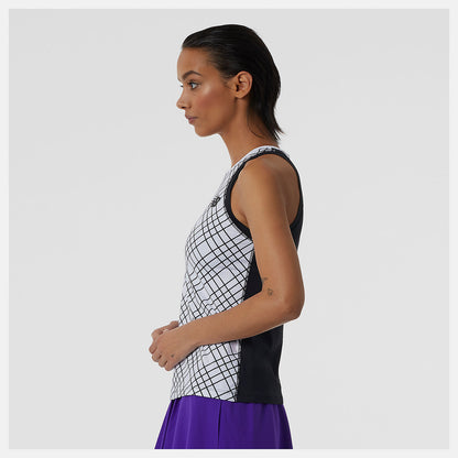 White Printed Tournament Tank | New Balance Clothing