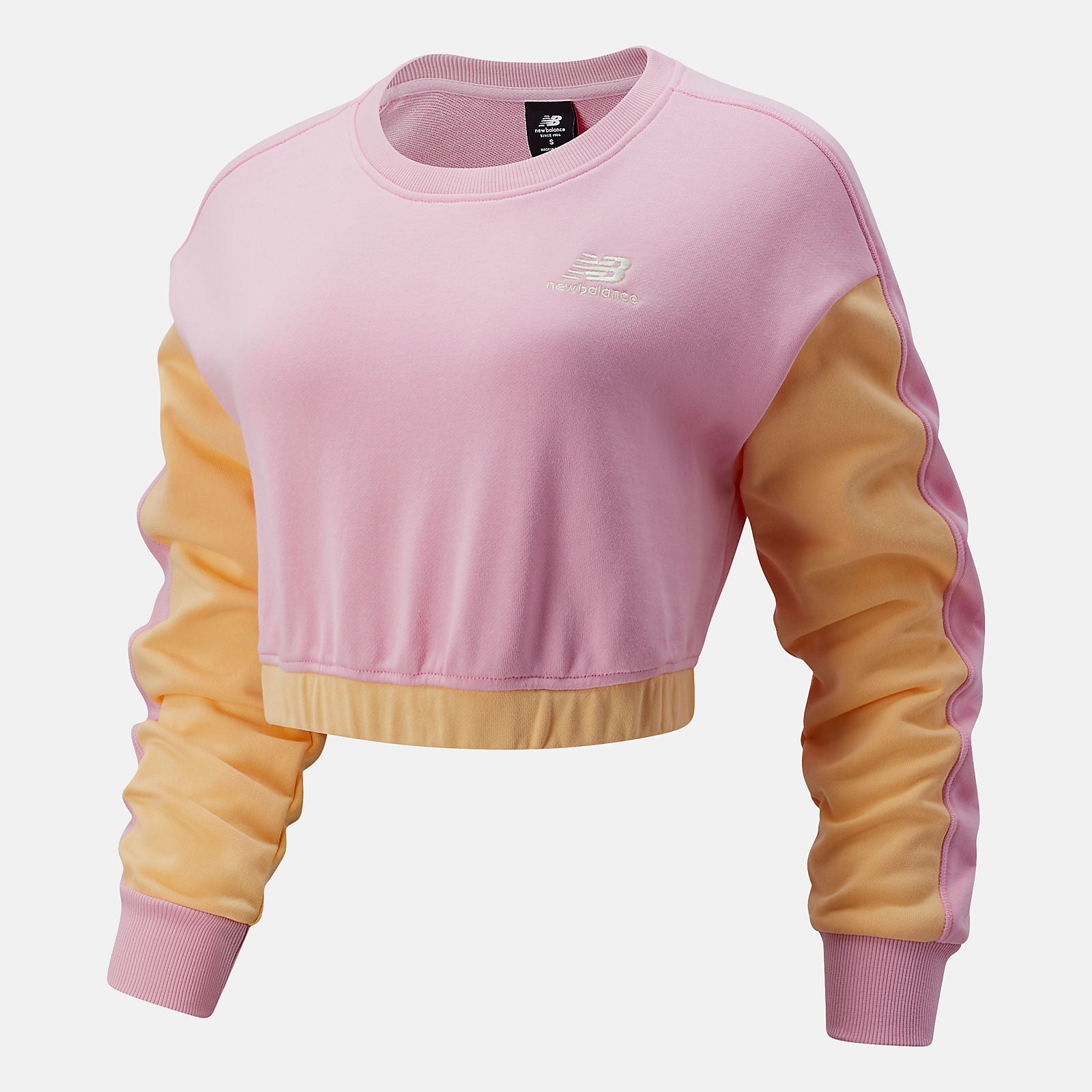 Pink Lemonade NB Athletics Baroque Crop Crew | New Balance Clothing