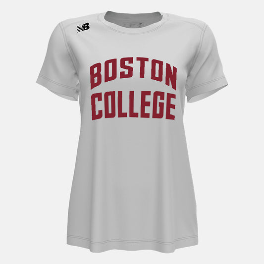 White NB Short Sleeve Tech Tee(Boston College) | New Balance Clothing