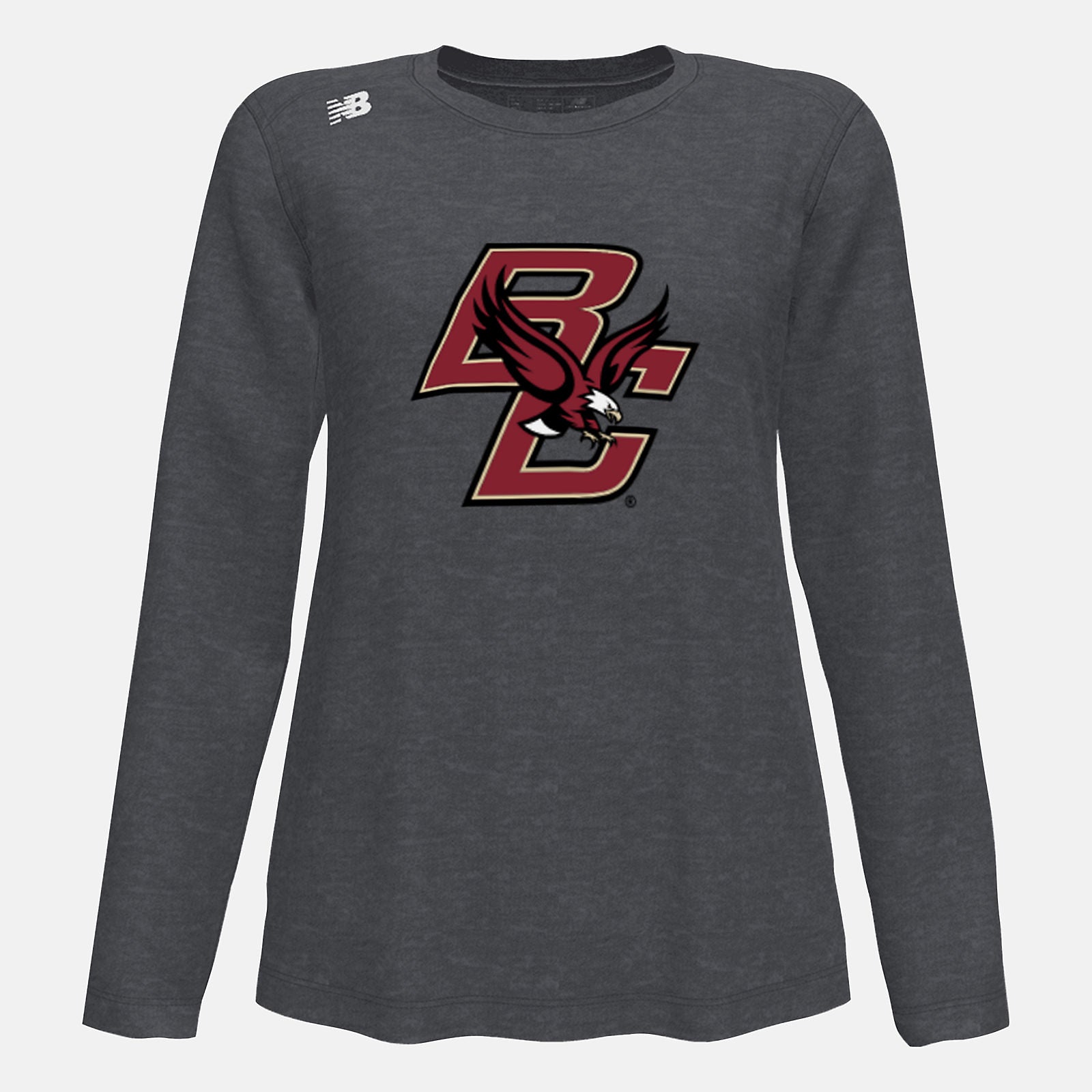 Dark Heather NB Long Sleeve Tech Tee(Boston College) | New Balance Clothing