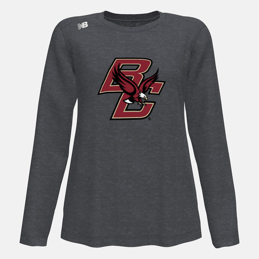 Dark Heather NB Long Sleeve Tech Tee(Boston College) | New Balance Clothing