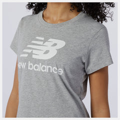 Athletic Grey Essentials Stacked Logo Tee | New Balance Clothing