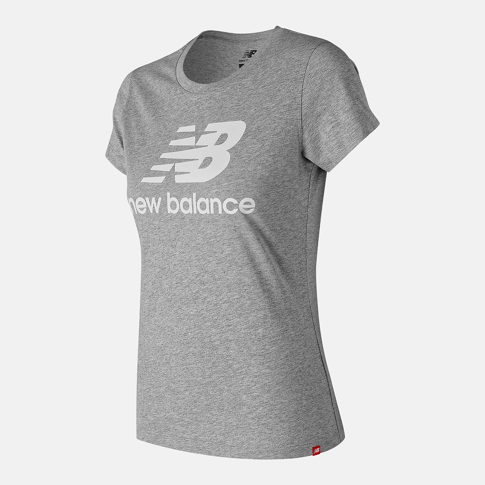 Athletic Grey Essentials Stacked Logo Tee | New Balance Clothing