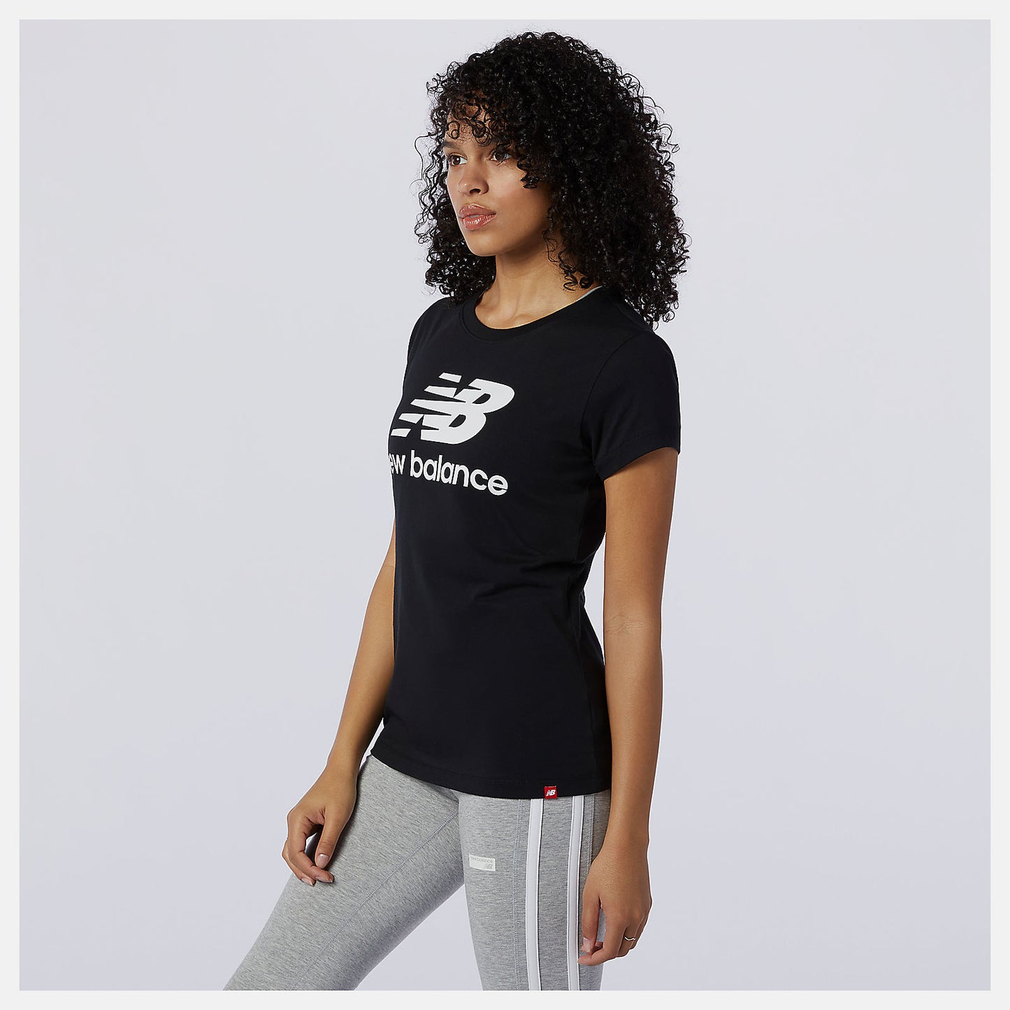 Black Essentials Stacked Logo Tee | New Balance Clothing