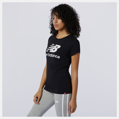 Black Essentials Stacked Logo Tee | New Balance Clothing