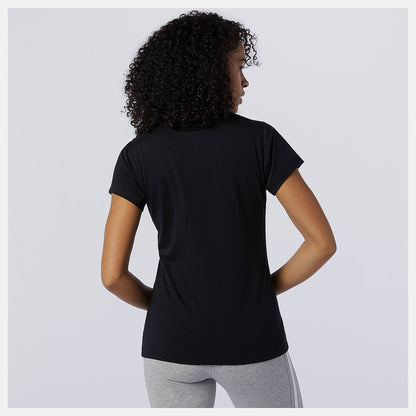 Black Essentials Stacked Logo Tee | New Balance Clothing